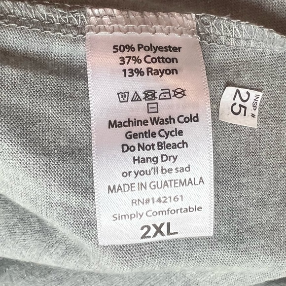 *NWT* LuLaRoe Mark Cream & Grey Long Sleeve T-Shirt - Picture 5 of 7